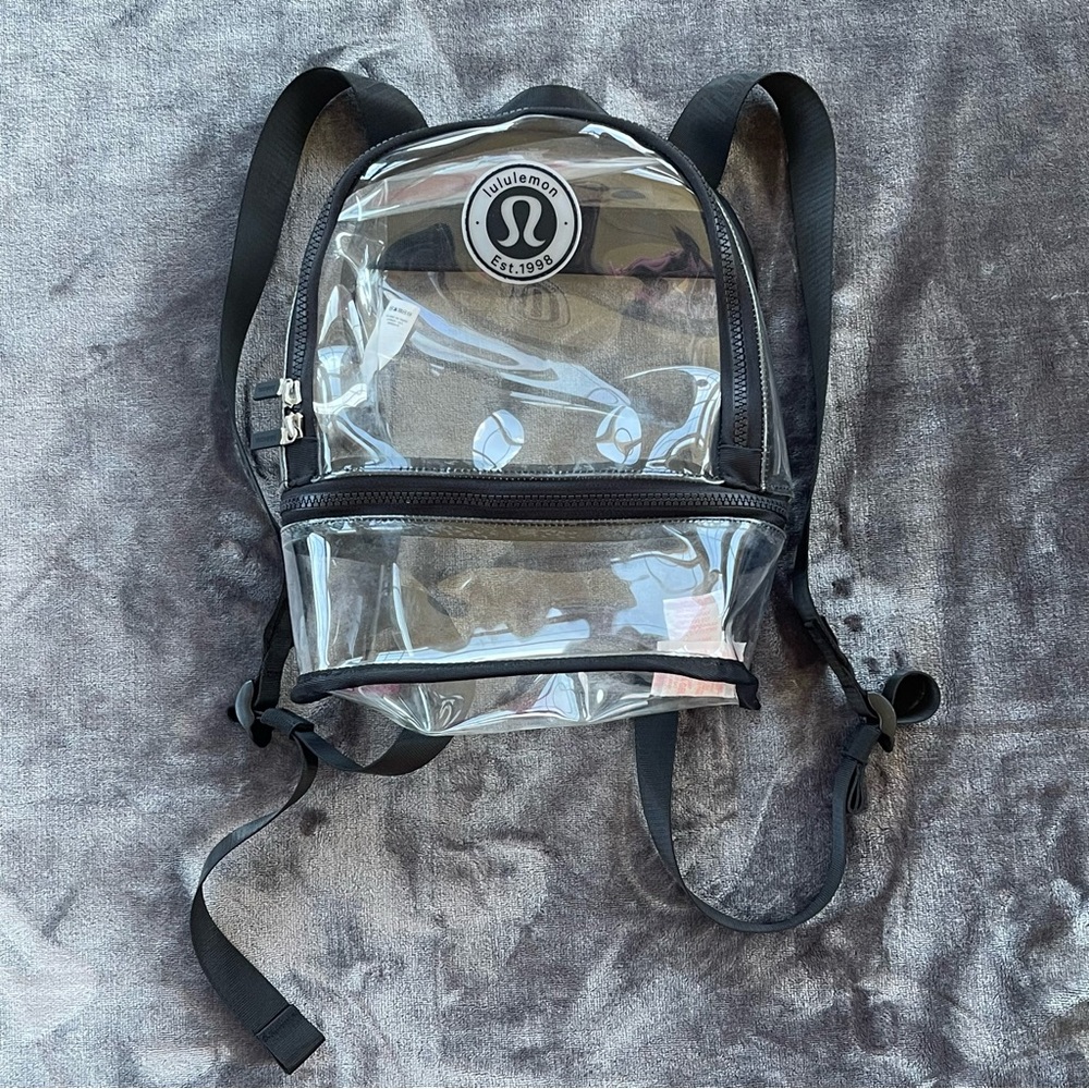 Lululemon Transparent Bag with Black and White Logo
